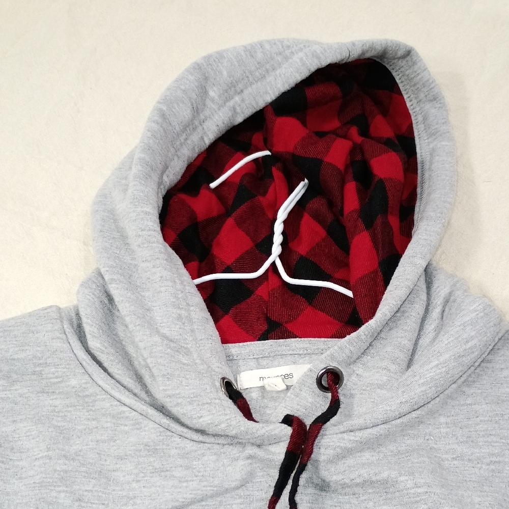Maurices , Gray Hoodie with Red Plaid Bear - Picture 3 of 8